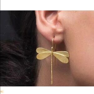 Silver or Gold Dragonfly Earrings NWT